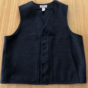 Folsom Black Button-Up wool Vest